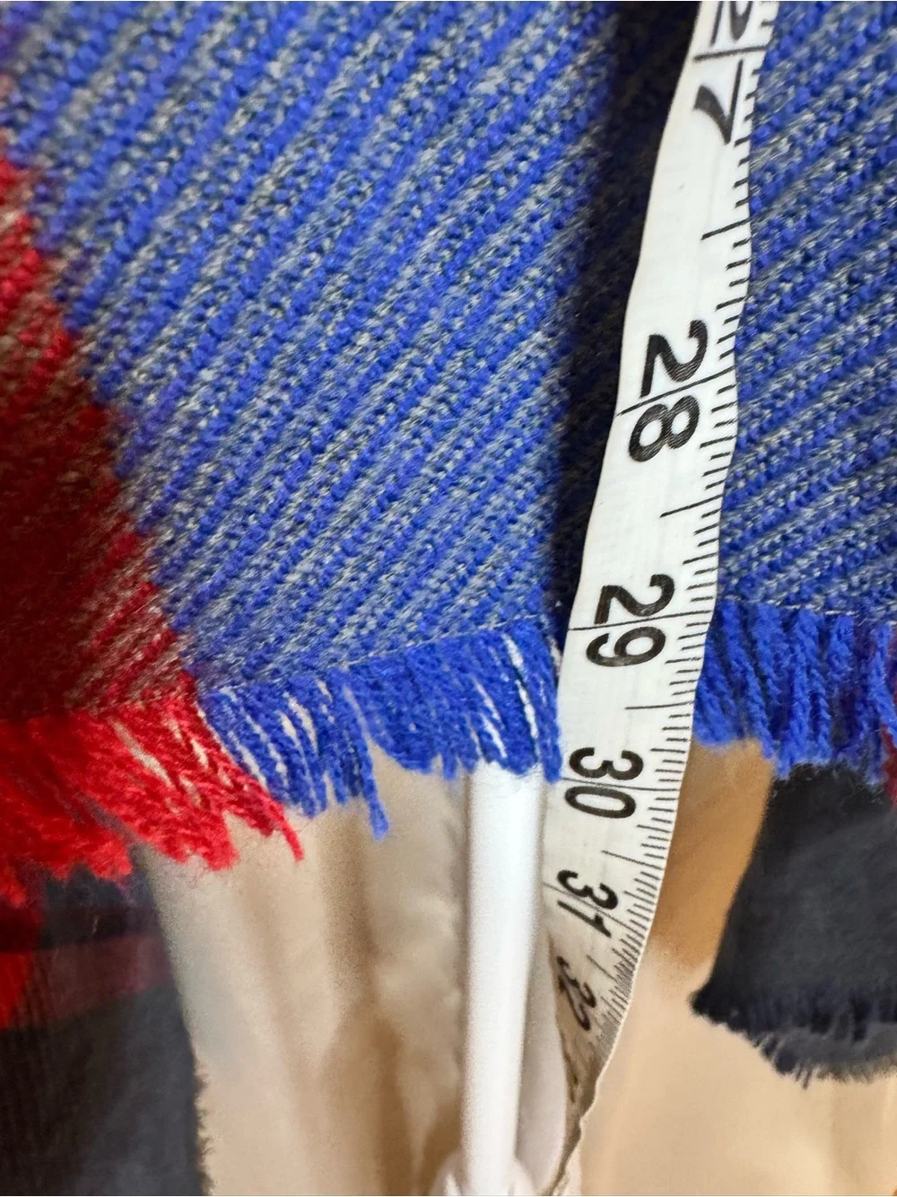 Merona Oversized Plaid Blanket Scarf Wrap Blue Red Green 78x30